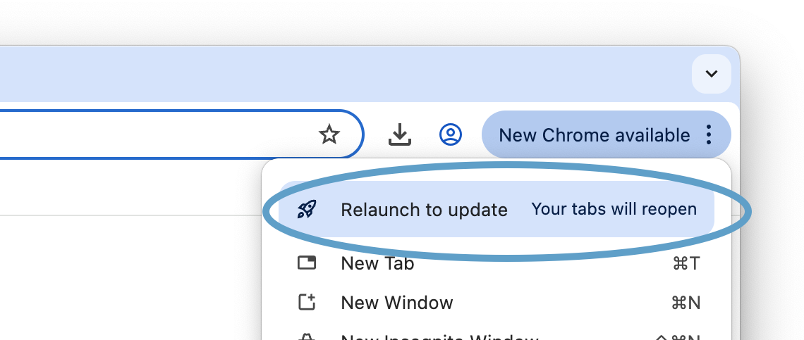 Relaunch to update